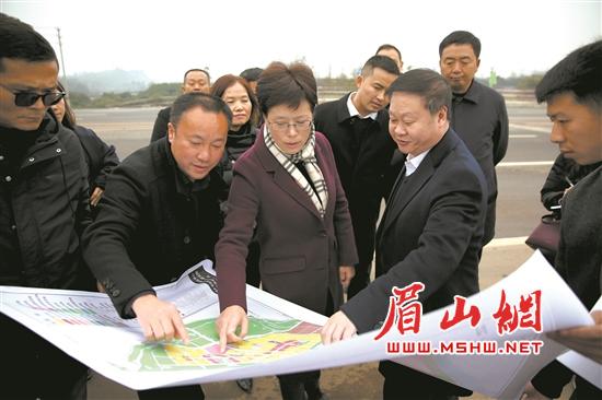 朱莉（中）正在调研崇礼新城崇礼大道建设情况。.jpg
