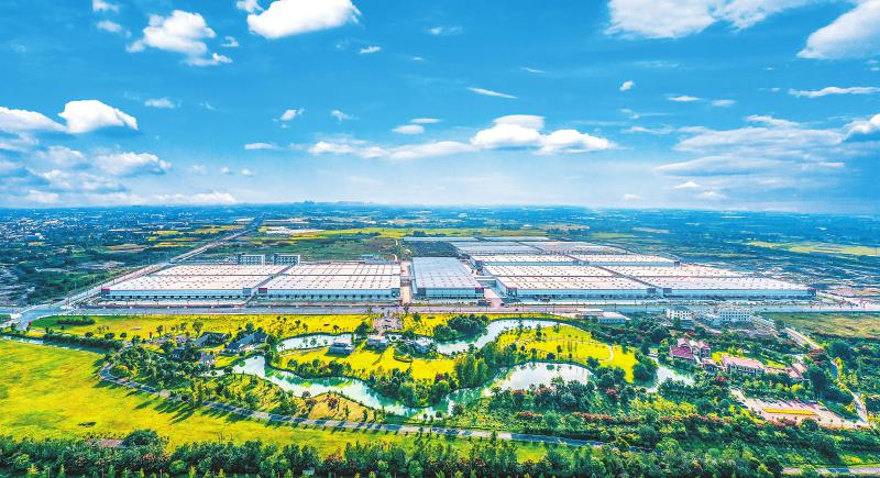 位于德阳市广汉工业集中发展区的京东西南智能运营结算中心。图据《四川日报》