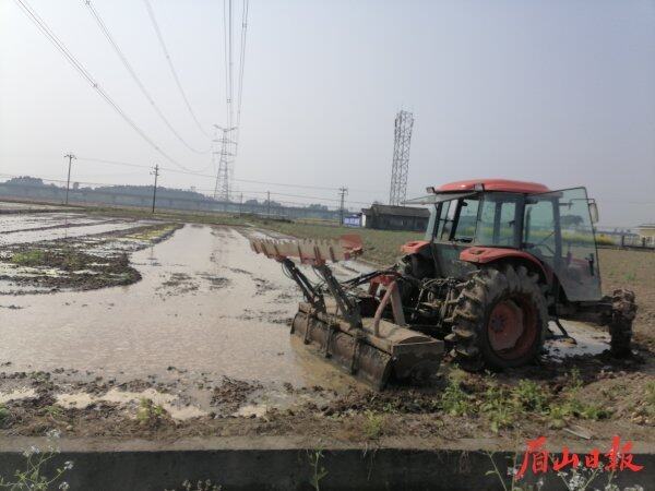 合作社大型农机正在翻地。 合作社大型农机正在翻地。