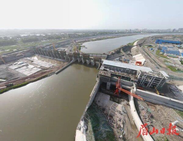 岷江虎渡溪航电枢纽工程加快建设中。 岷江虎渡溪航电枢纽工程加快建设中。