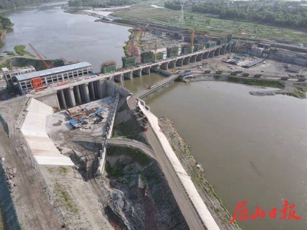 岷江虎渡溪航电枢纽工程加快建设中。 岷江虎渡溪航电枢纽工程加快建设中。