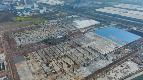  通威32GW太阳能电池项目（一期）雏形初显。