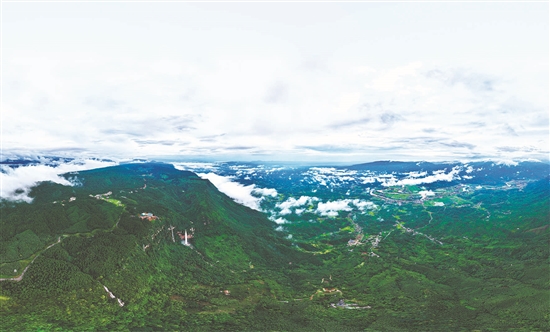 鸟瞰玉屏山。 鸟瞰玉屏山。