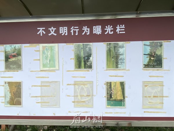 不文明行为曝光栏上照片陈旧。